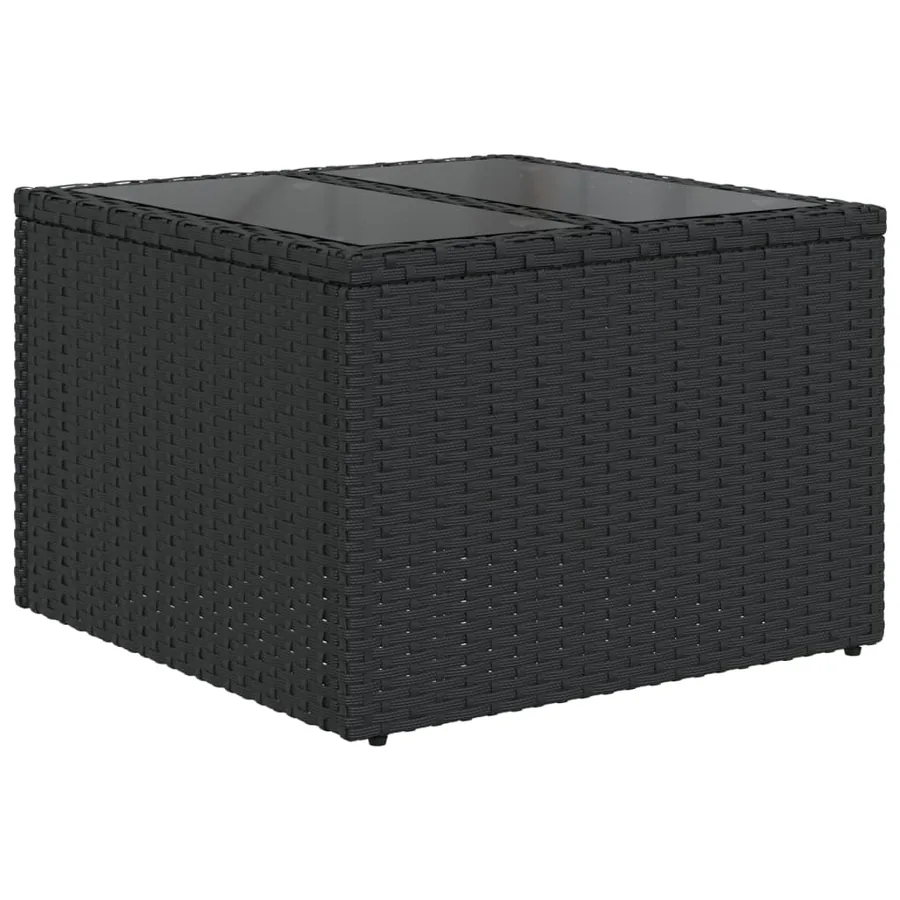 Salon de jardin 7 pcs avec coussins noir résine tressée 62 x 62 x 69 cm - 62,7 kg - 6