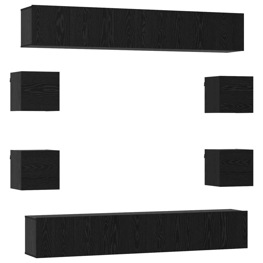 Ensemble meuble TV 10 pcs 180 x 30 x 30 cm Chêne noir - 2