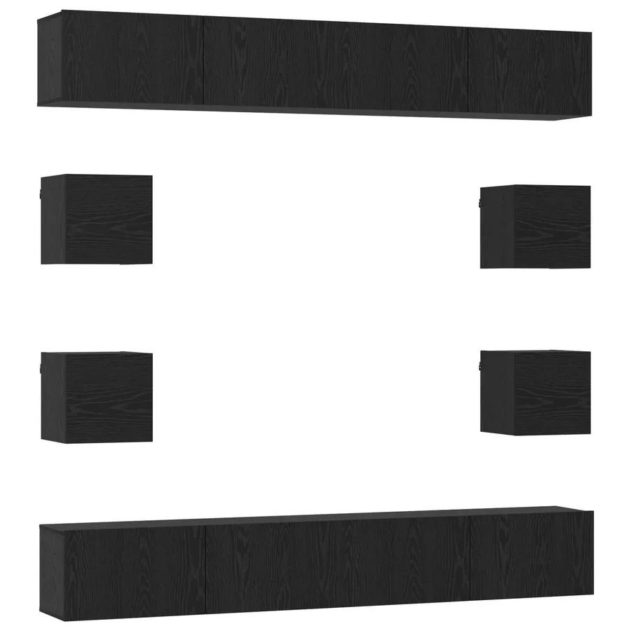 Ensemble meuble TV 8 pcs 100 x 30 x 30 cm Chêne noir - 2