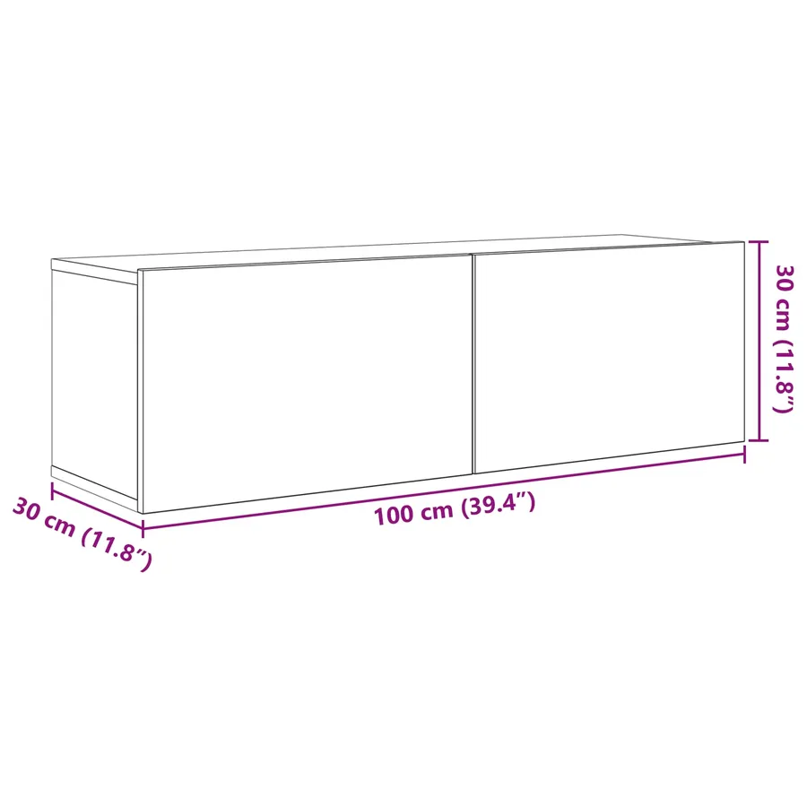 Ensemble meuble TV 8 pcs 100 x 30 x 30 cm Chêne noir - 9