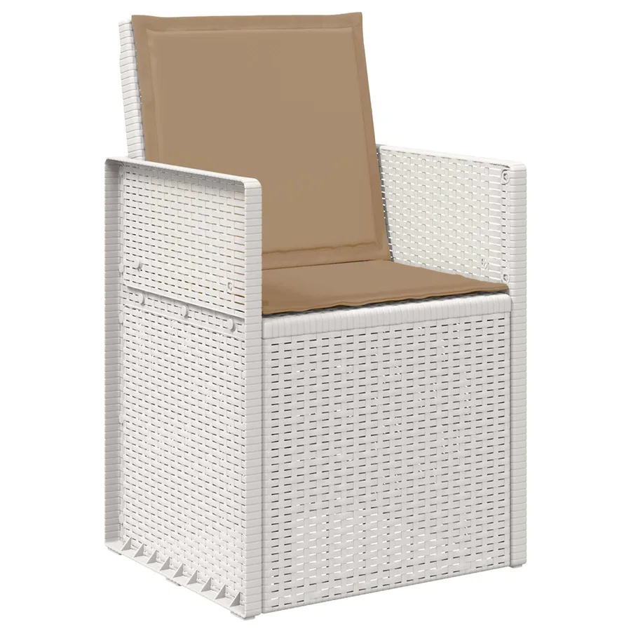 Ensemble de salle à manger pour jardin 5 pcs Blanc et taupe PP - 6