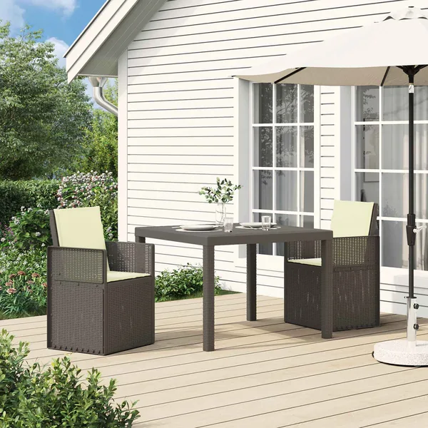 Chaises de jardin salle à manger 2 pcs Gris clair et Crème PP