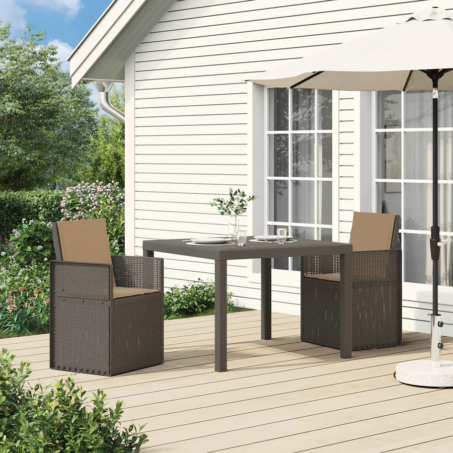 Chaises de jardin salle à manger 2 pcs Gris clair et Crème PP - 14