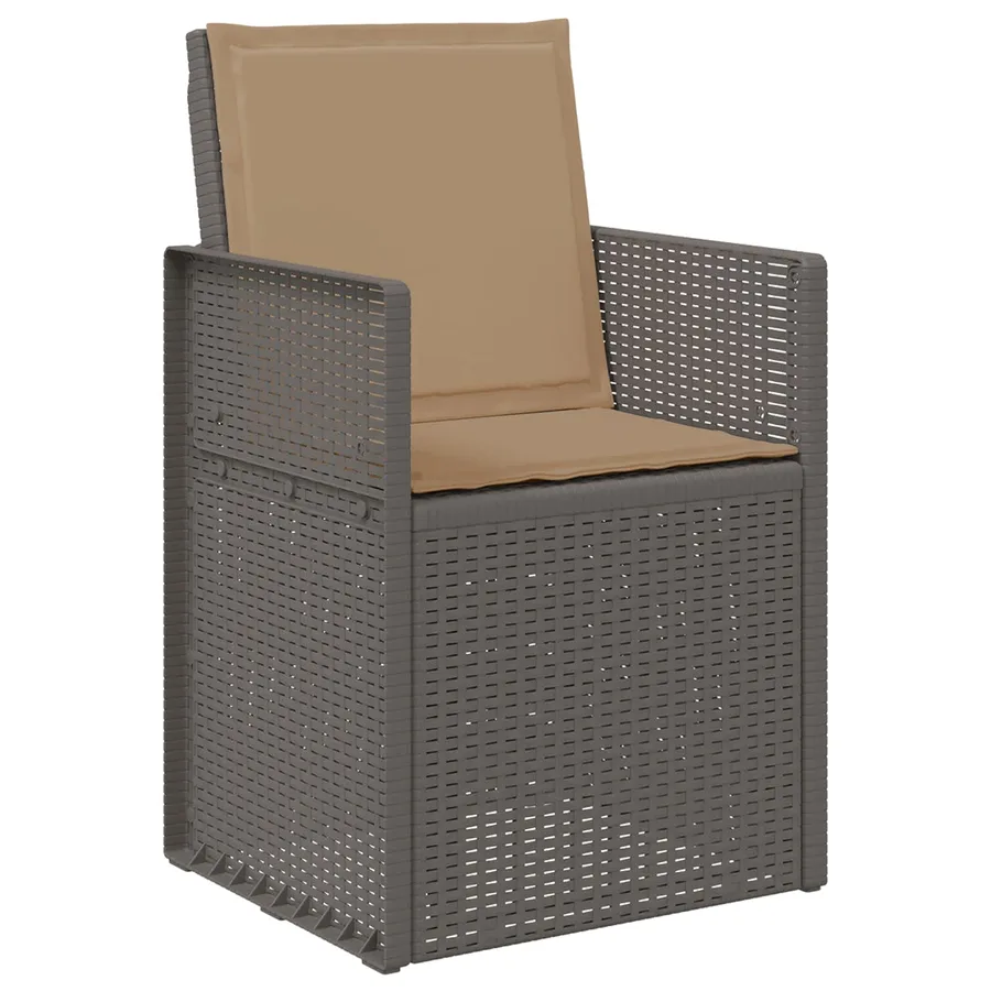 Chaises de jardin salle à manger 2 pcs Gris clair et Crème PP - 17