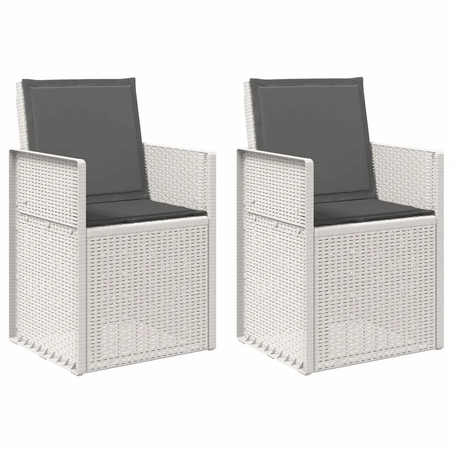 Chaises de jardin salle à manger 2 pcs Gris clair et Crème PP - 28