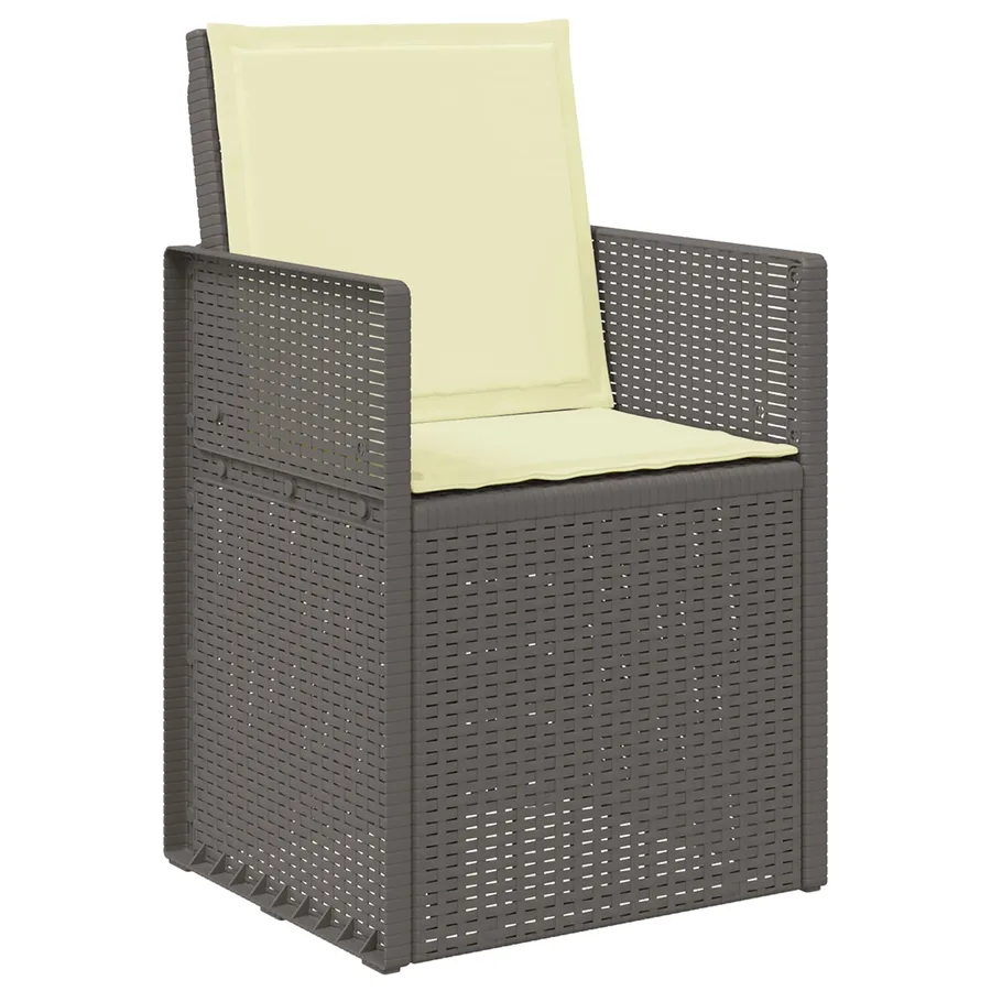 Chaises de jardin salle à manger 2 pcs Gris clair et Crème PP - 4