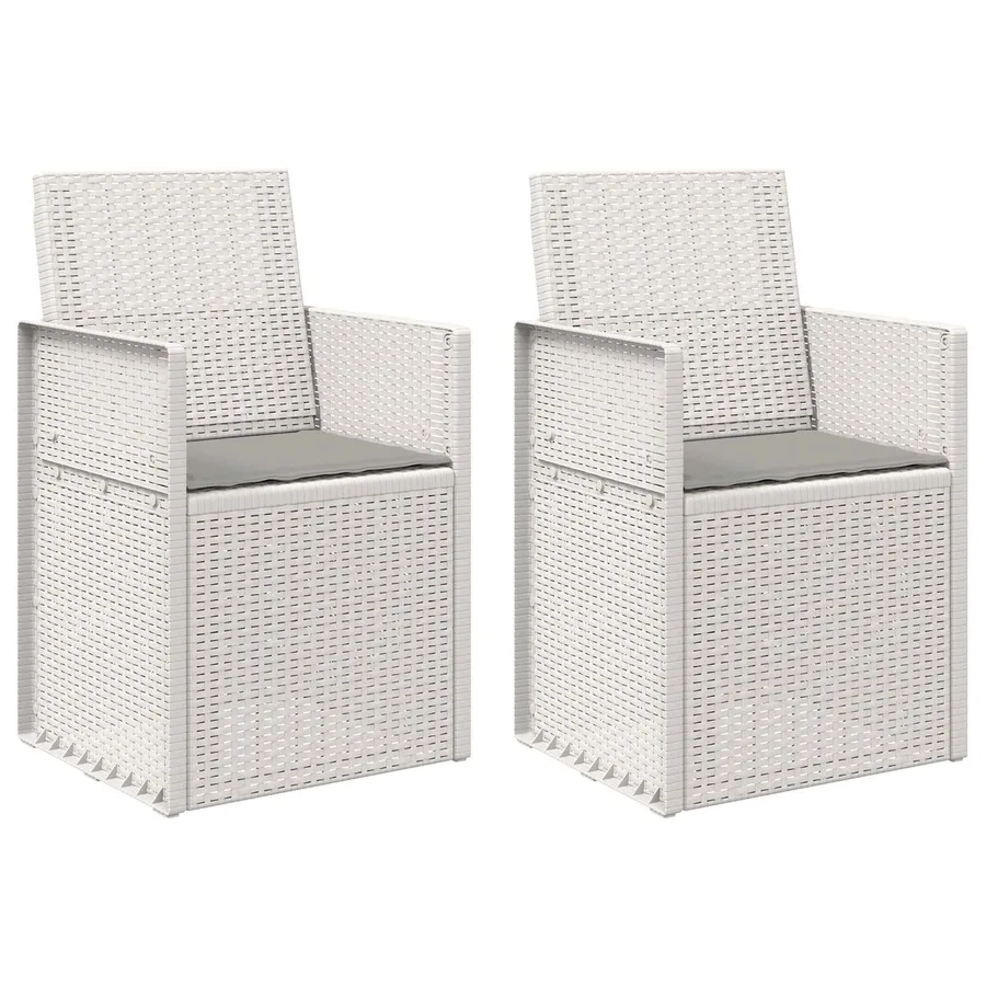 Chaises de jardin salle à manger 2 pcs Gris clair et Crème PP - 41