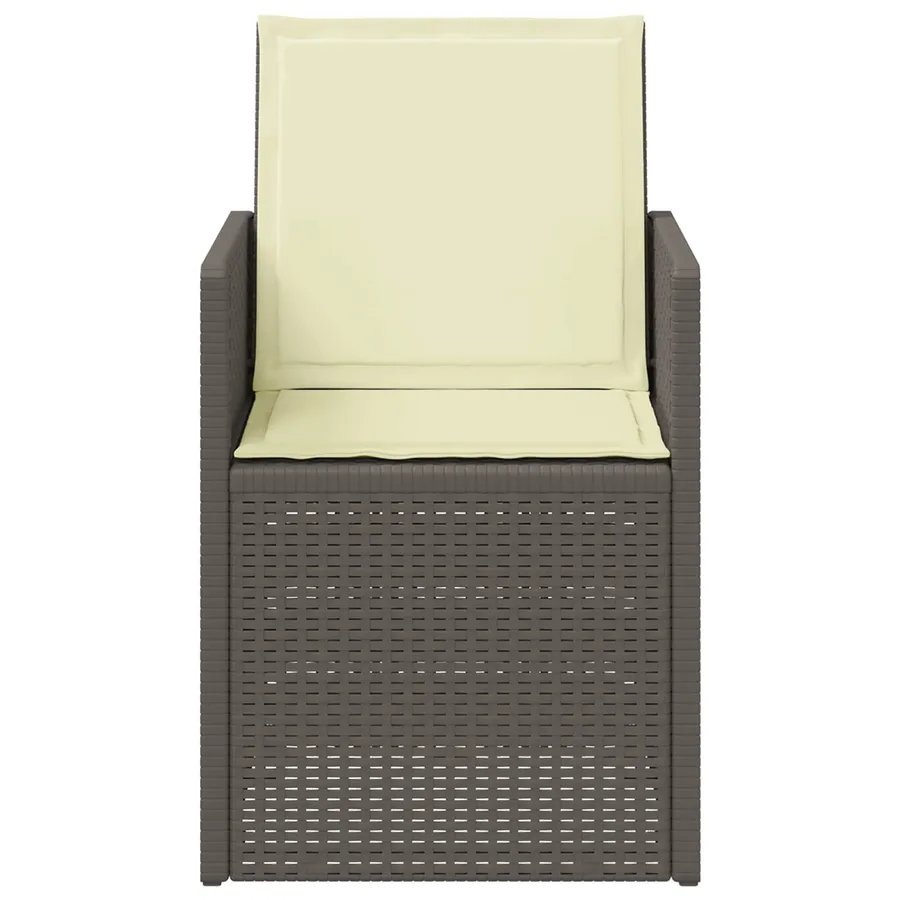 Chaises de jardin salle à manger 2 pcs Gris clair et Crème PP - 5