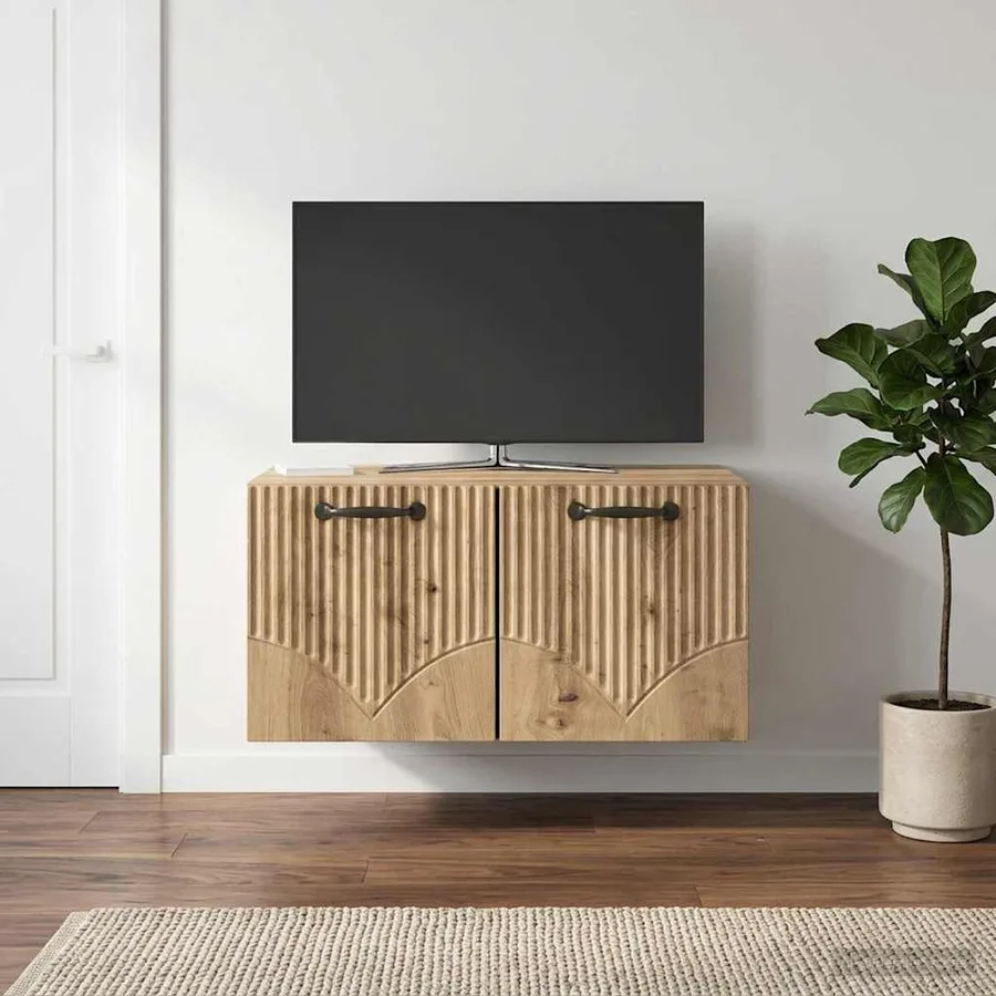 Meuble TV mural 59,5 x 41 x 30 cm Chêne artisanal - 4