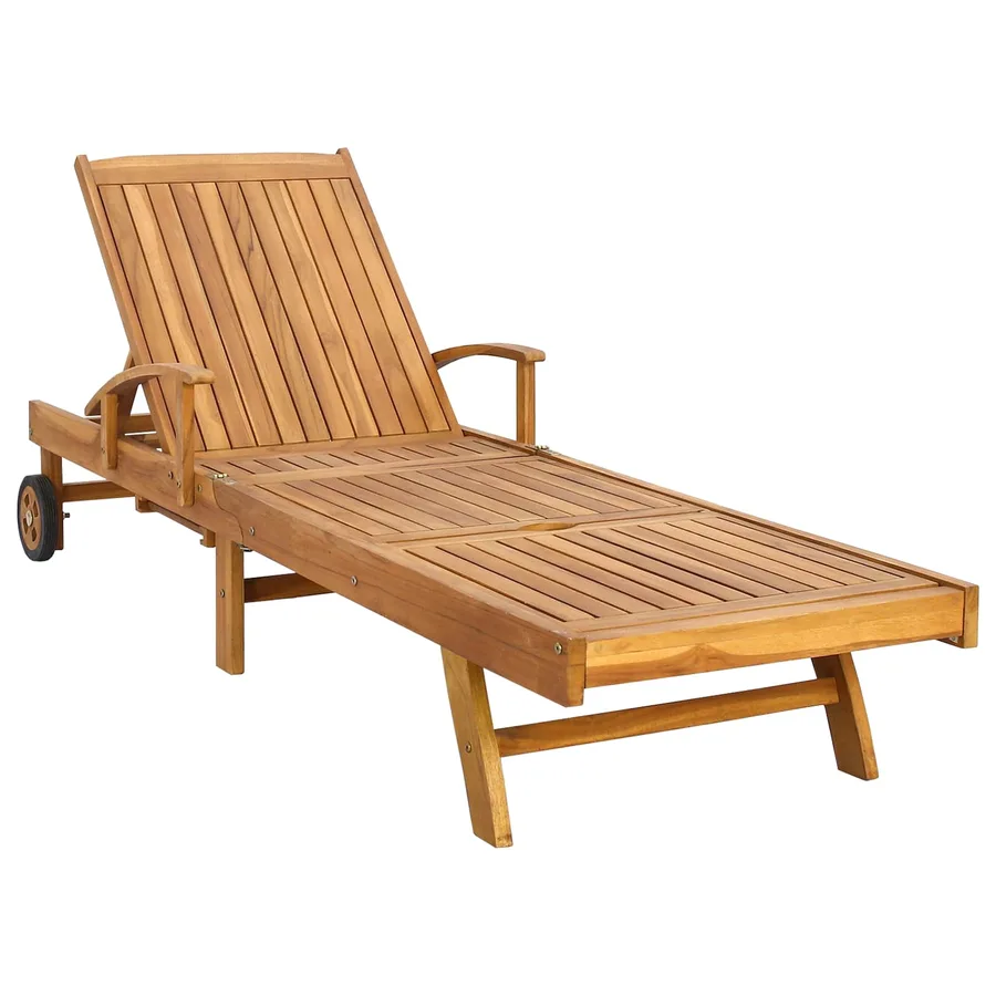 Chaise longue avec coussin 100% Polyester Teck Solide - 3