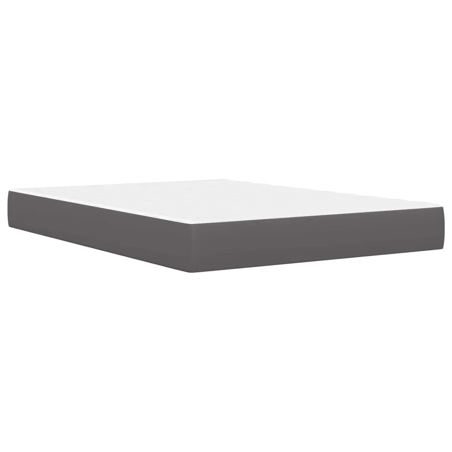 Cadre de lit avec matelas Gris 140 x 200 cm Simili cuir - 7