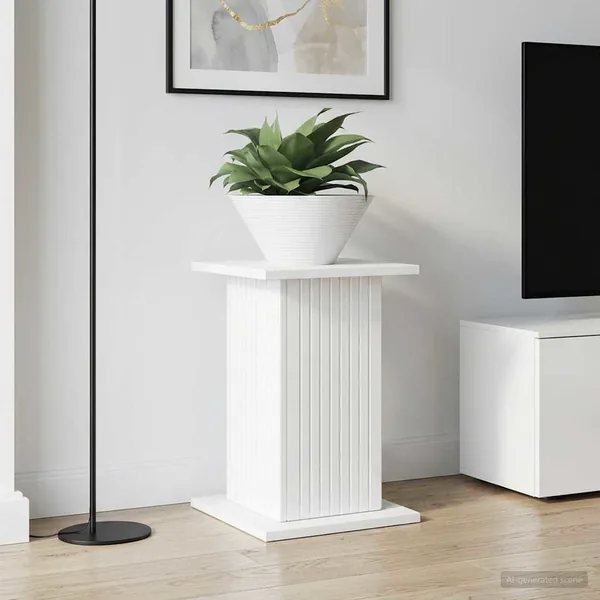 Support de Plante 2 pcs Blanc brillant 30,5 x 30 x 43 cm
