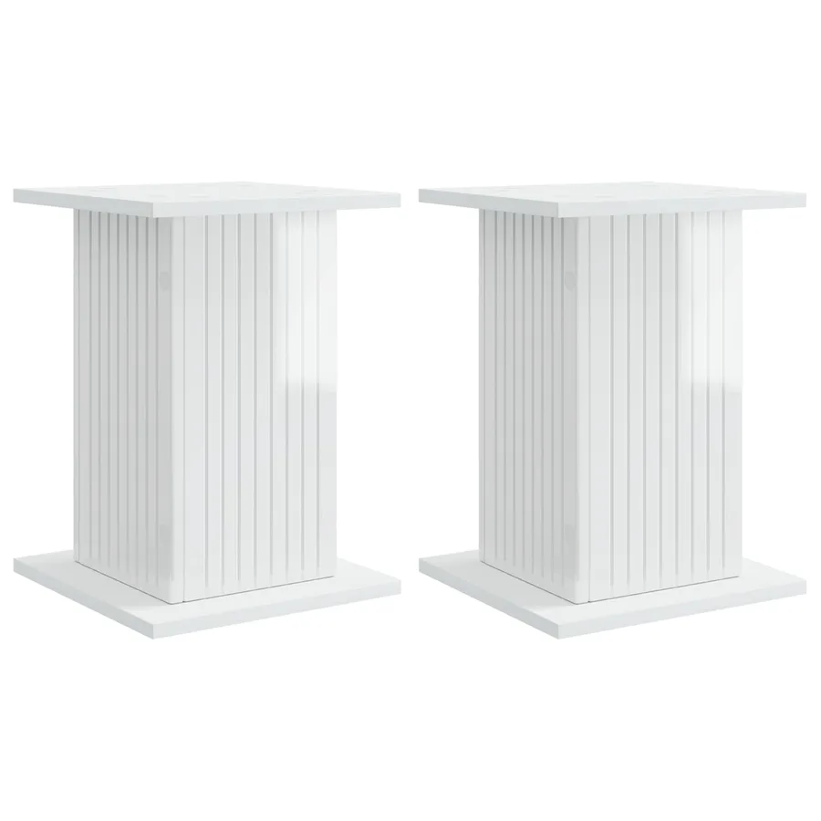 Support de Plante 2 pcs Blanc brillant 30,5 x 30 x 43 cm - 2
