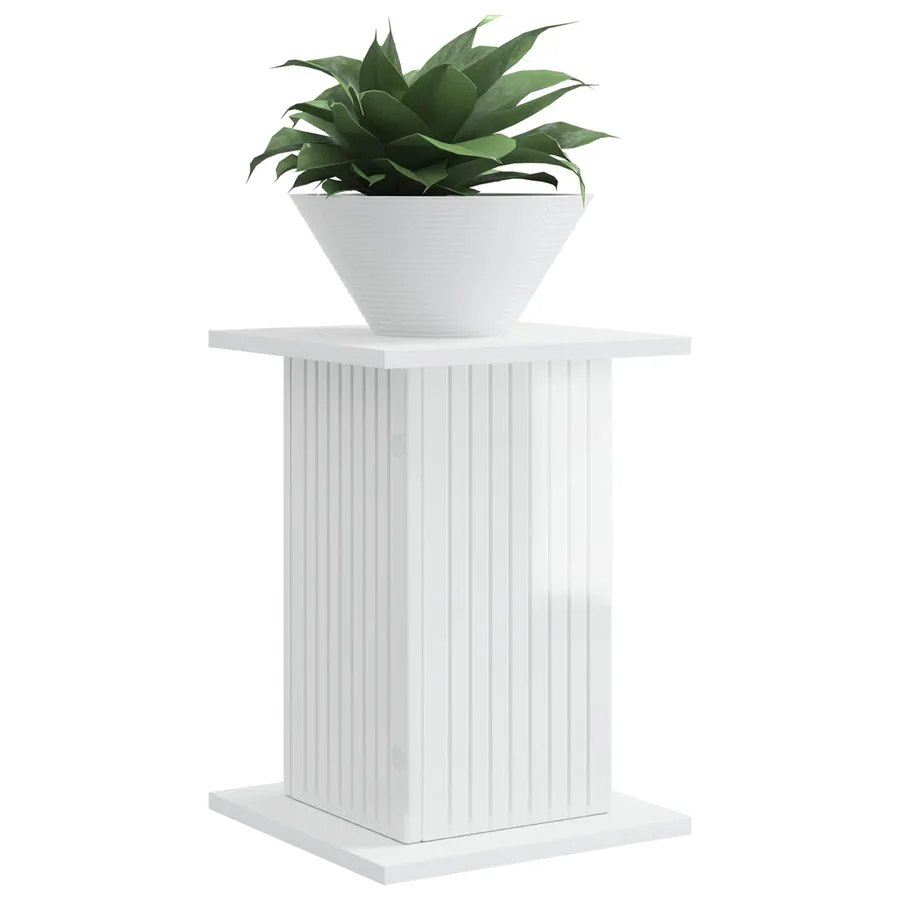 Support de Plante 2 pcs Blanc brillant 30,5 x 30 x 43 cm - 3