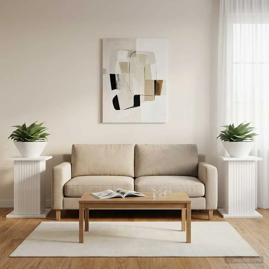 Support de Plante 2 pcs Blanc brillant 30,5 x 30 x 43 cm - 4