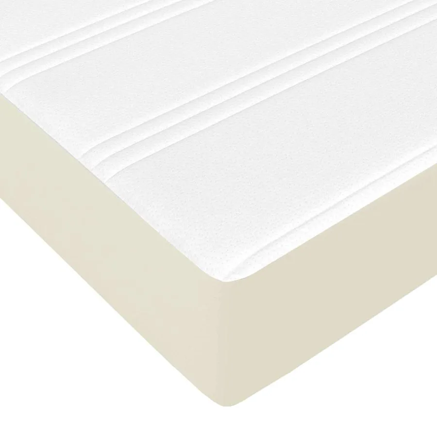 Cadre de lit avec matelas Crème 120 x 200 cm tissu - 11