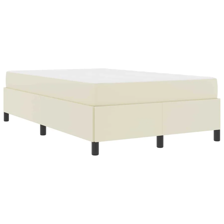 Cadre de lit avec matelas Crème 120 x 200 cm tissu - 4