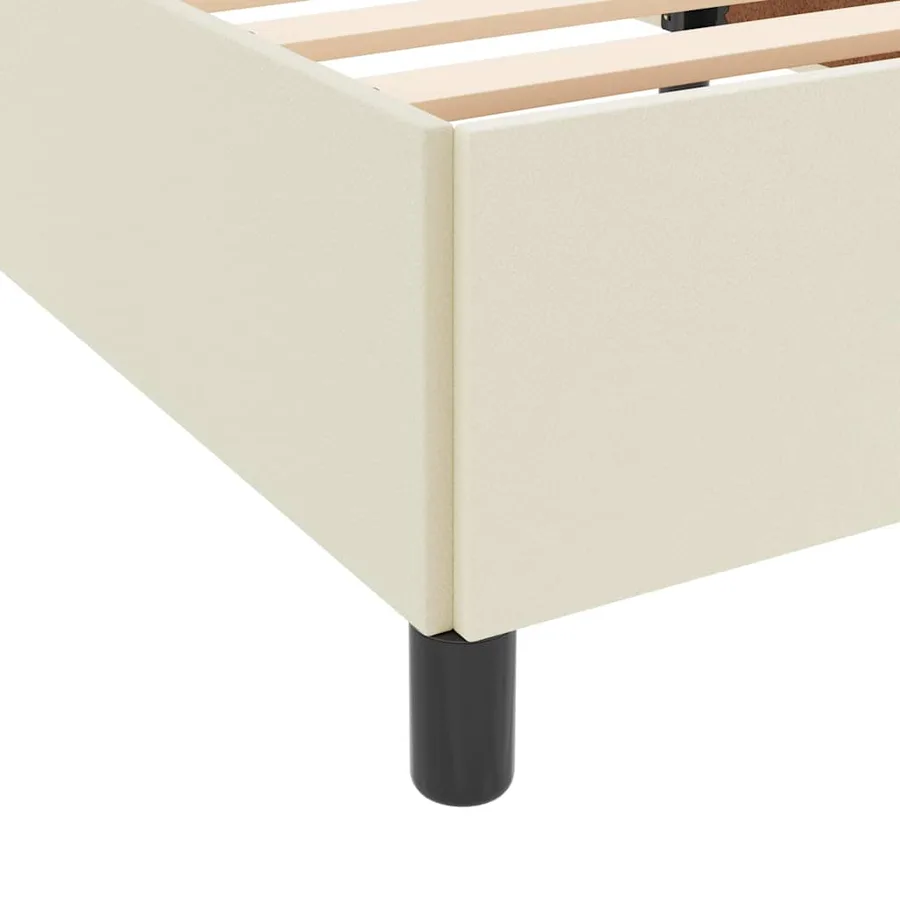 Cadre de lit avec matelas Crème 120 x 200 cm tissu - 8
