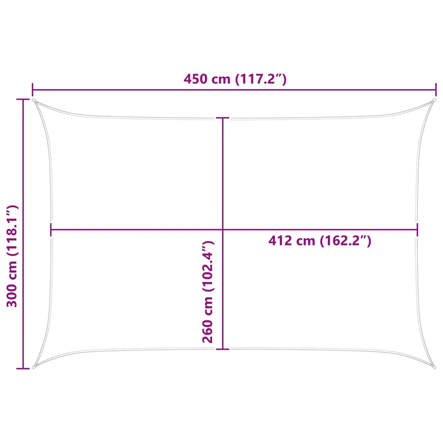 Voile d'ombre Gris clair et blanc 4,5 × 3 m - 8
