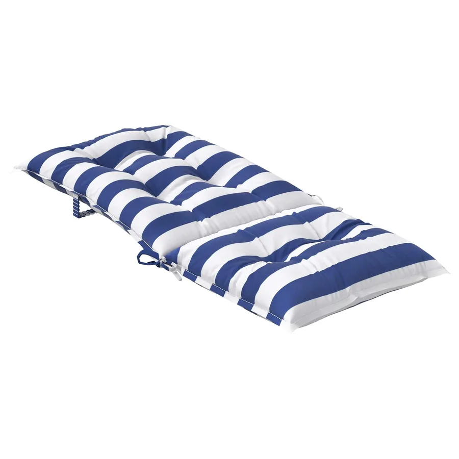 Coussin d'extérieur 4 pcs Bleu et Blanc 120 x 50 x 7 cm Tissu - 5