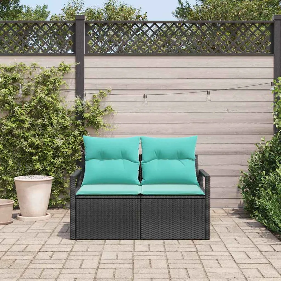 Canapé de jardin avec coussin 120 x 62 x 69 cm polyrotin - 3