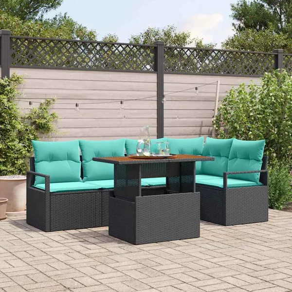 Ensemble de canapé de jardin 6 pc 5-Nombre de places