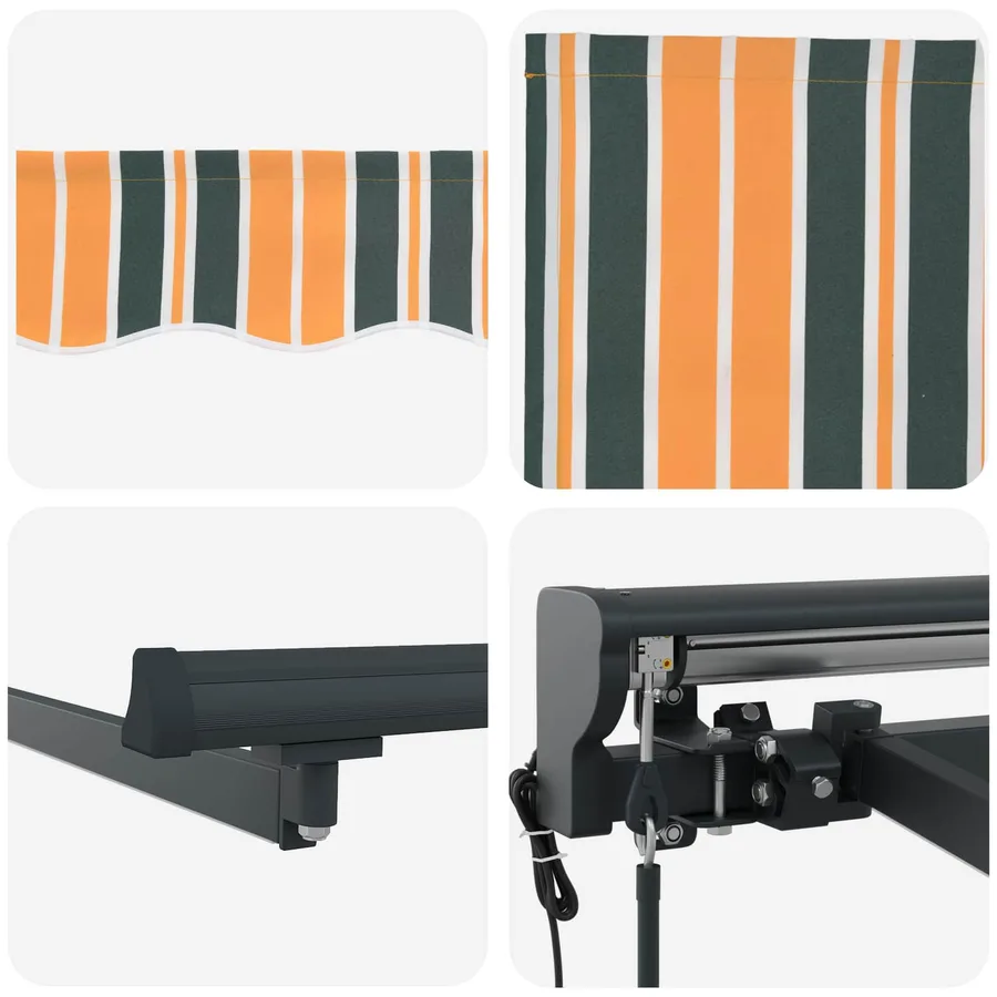 Auvent rétractable électrique Vert, Jaune, Anthracite 4 × 3,5 m - 9