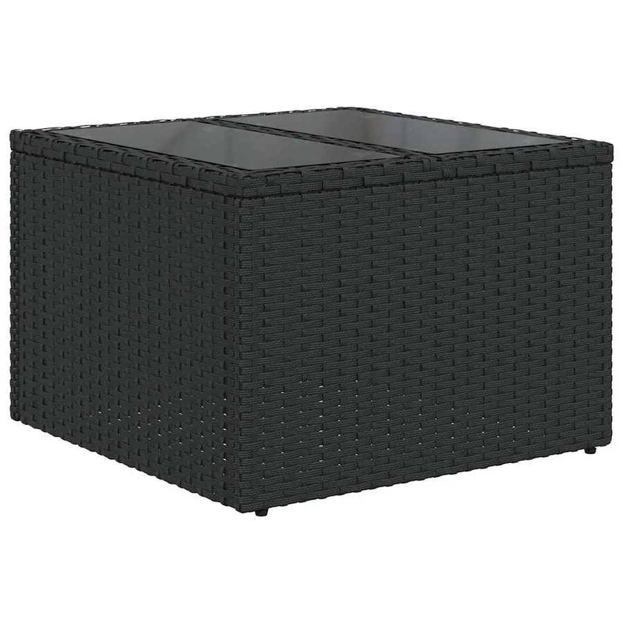 Salon de jardin 6 pcs avec coussins noir résine tressée - 6