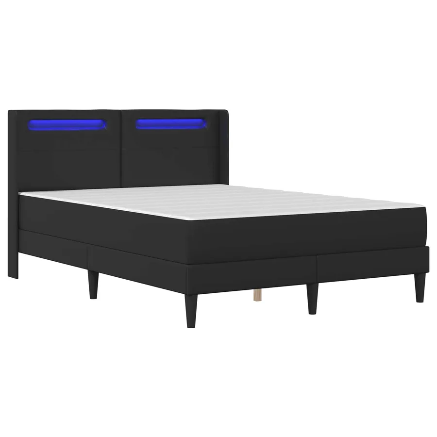 Cadre de lit avec matelas Noir 140 x 190 cm Simili cuir - 5