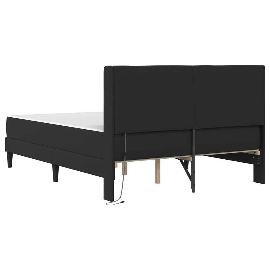Cadre de lit avec matelas Noir 140 x 190 cm Simili cuir - 8