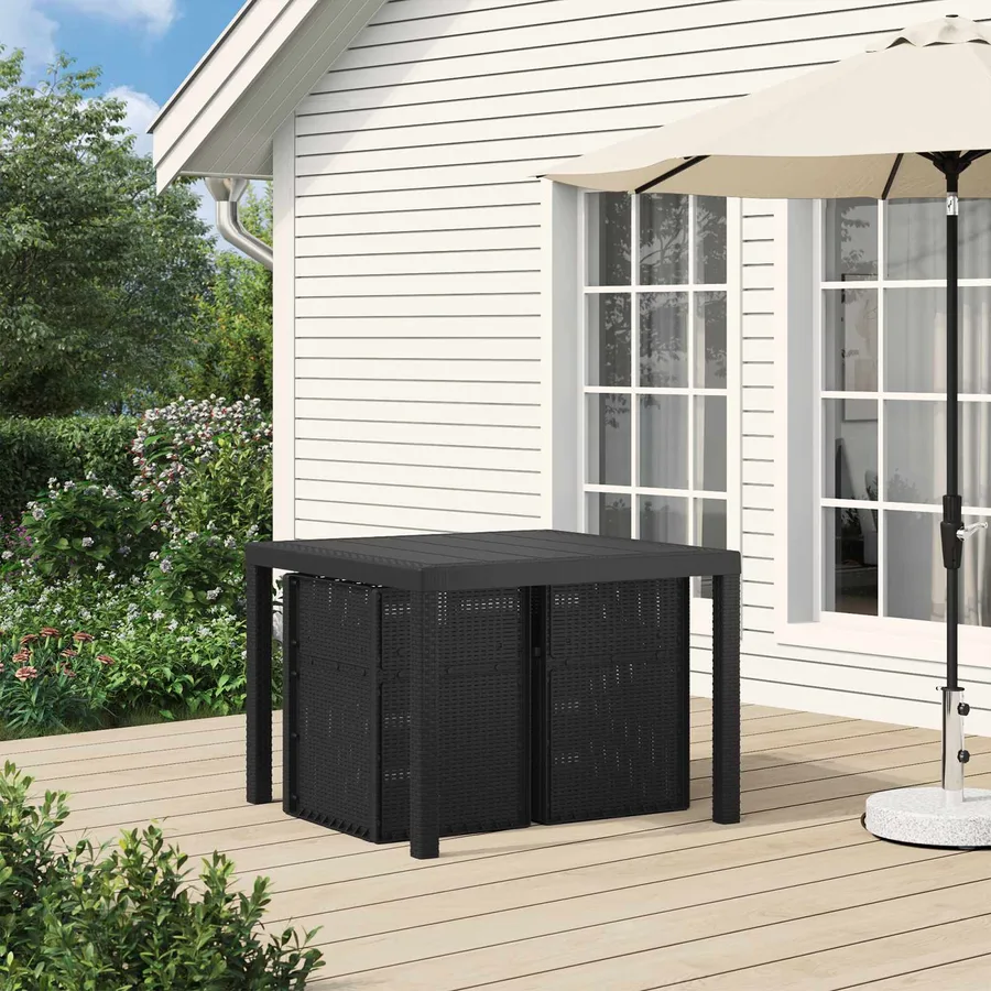 Chaises de jardin salle à manger 2 pcs Anthracite PP - 3