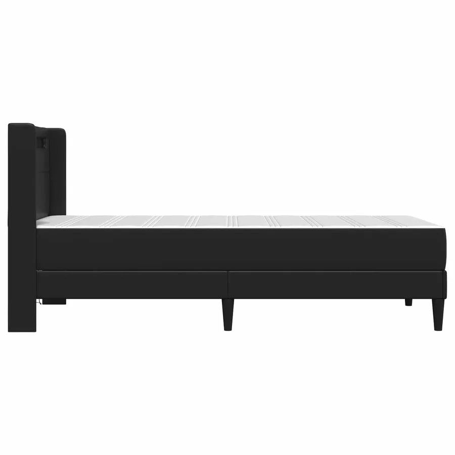 Cadre de lit avec matelas Noir 90 x 190 cm Simili cuir - 9