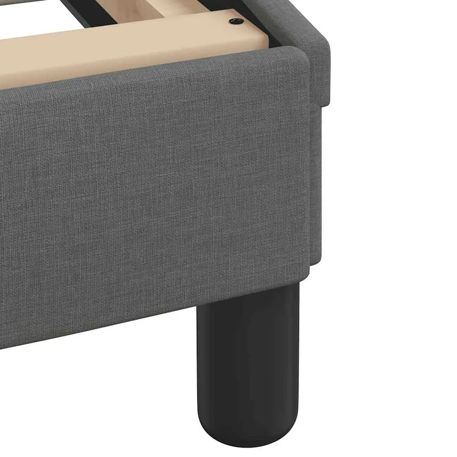 Cadre de lit Dover gris foncé 193x203 cm tissu - 7