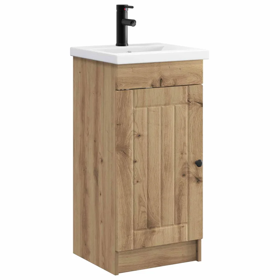 Meuble de salle de bain avec évier Chêne artisanal - 2
