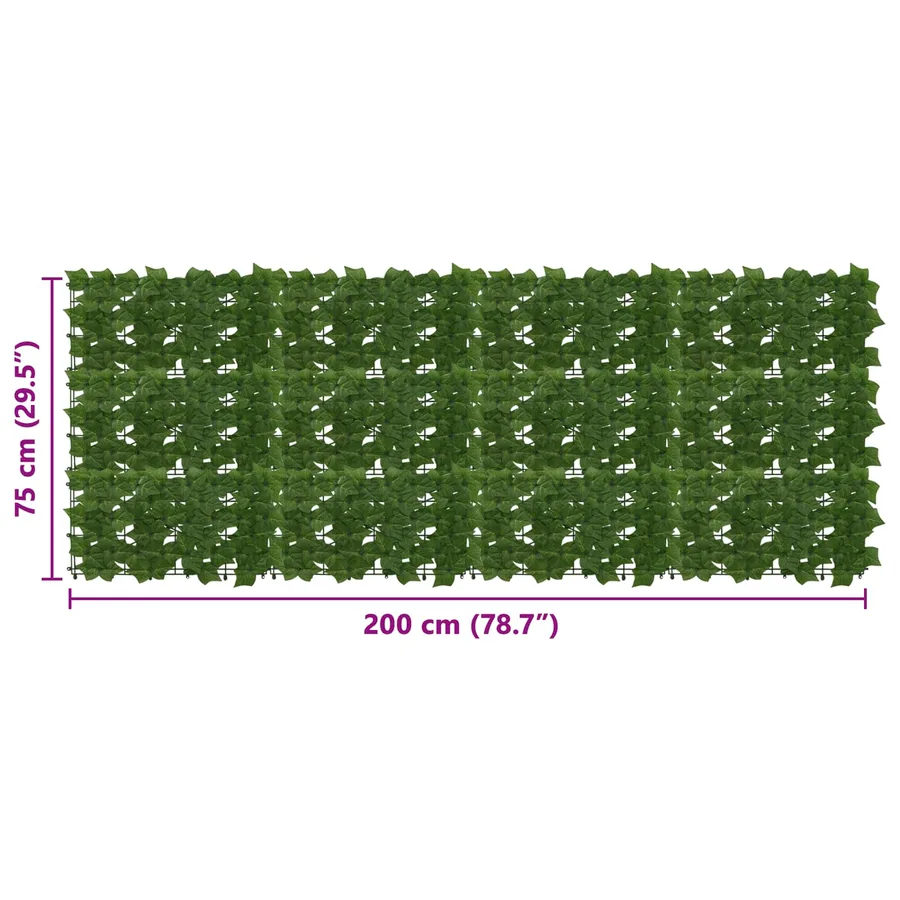 Écran de balcon avec feuilles Vert 200 x 75 cm - 5