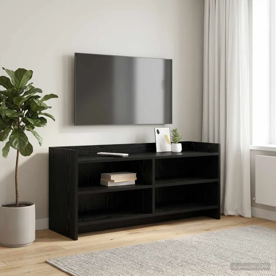 Meuble TV 100 x 33 x 47 cm Chêne noir Bois d'ingénierie