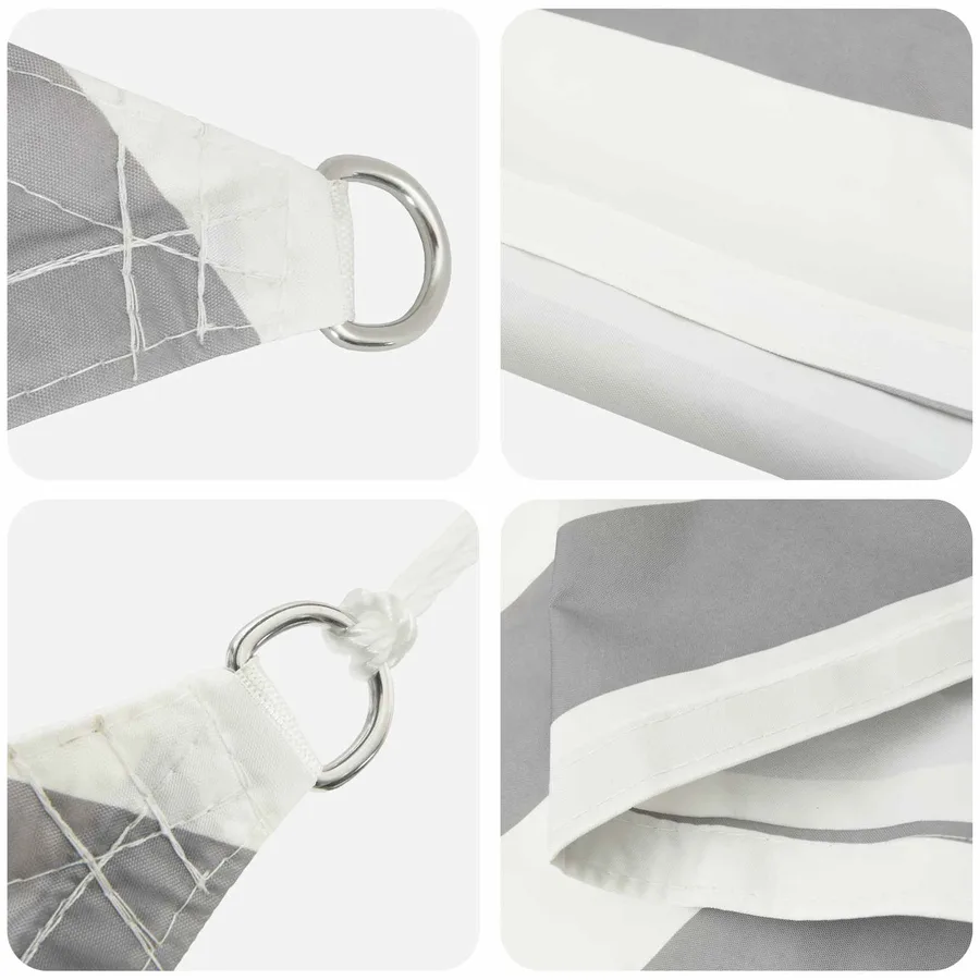 Voile d'ombre Gris clair et blanc 3 x 3 x 4,24 m - 4