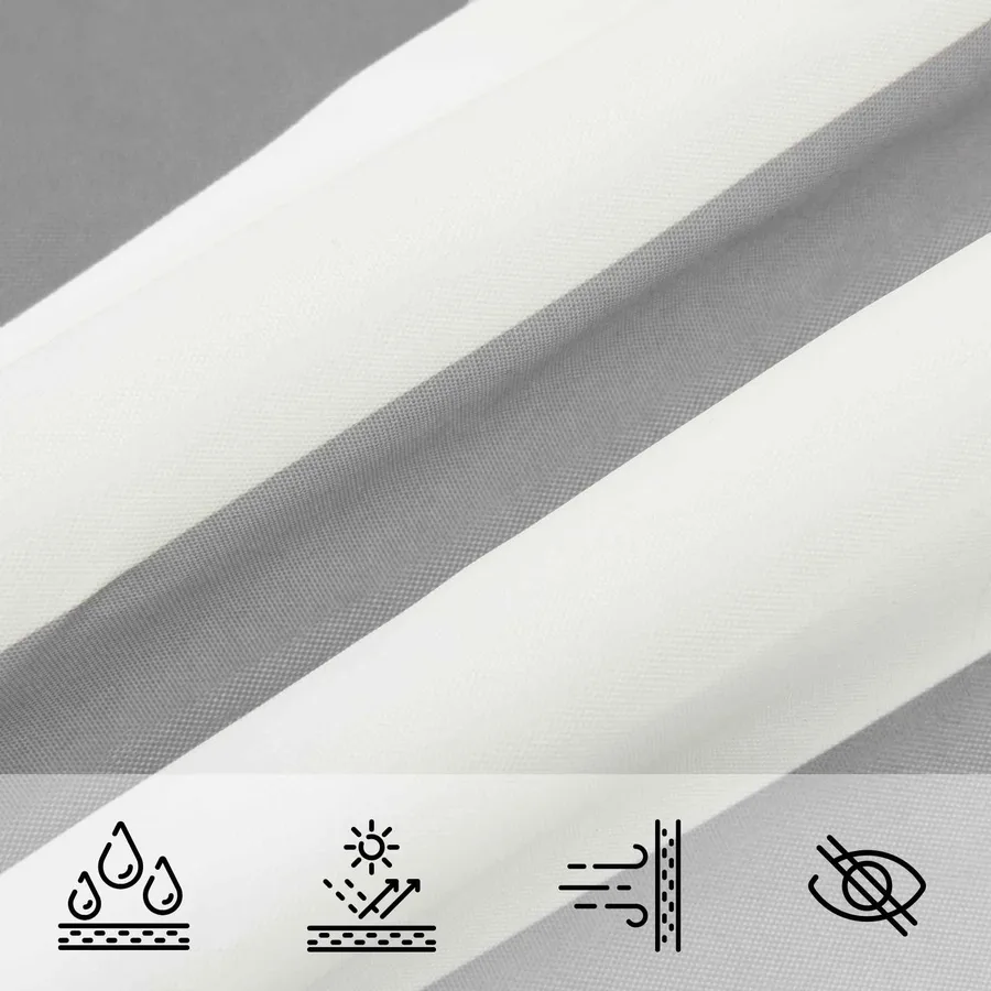 Voile d'ombre Gris clair et blanc 3 x 3 x 4,24 m - 6