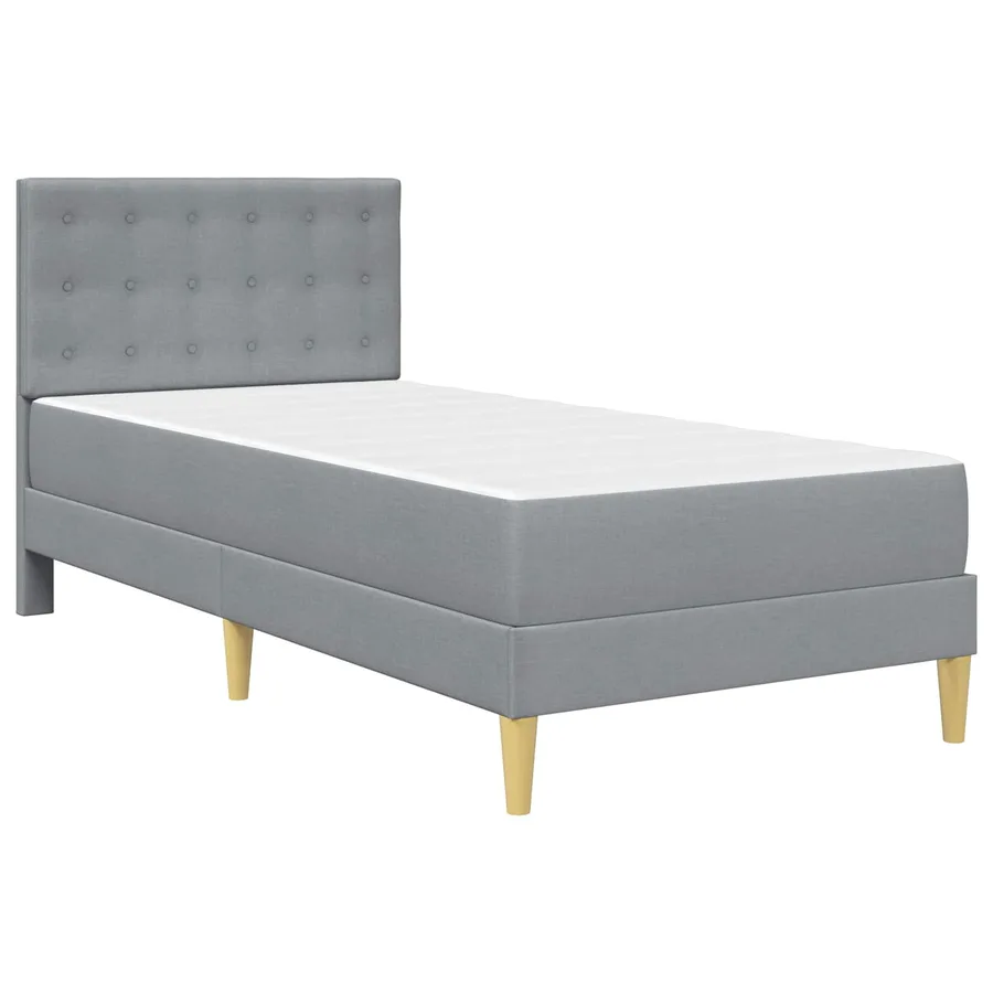 Cadre de lit avec matelas Gris clair 100 x 200 cm Tissu - 3