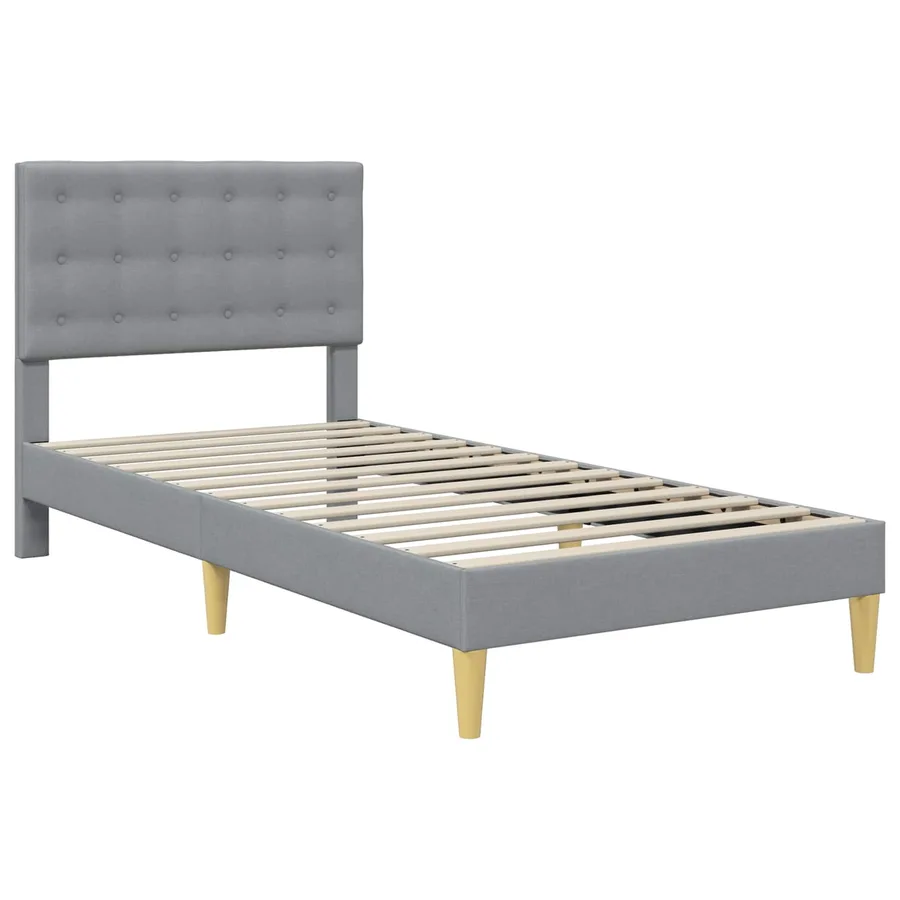 Cadre de lit avec matelas Gris clair 100 x 200 cm Tissu - 4