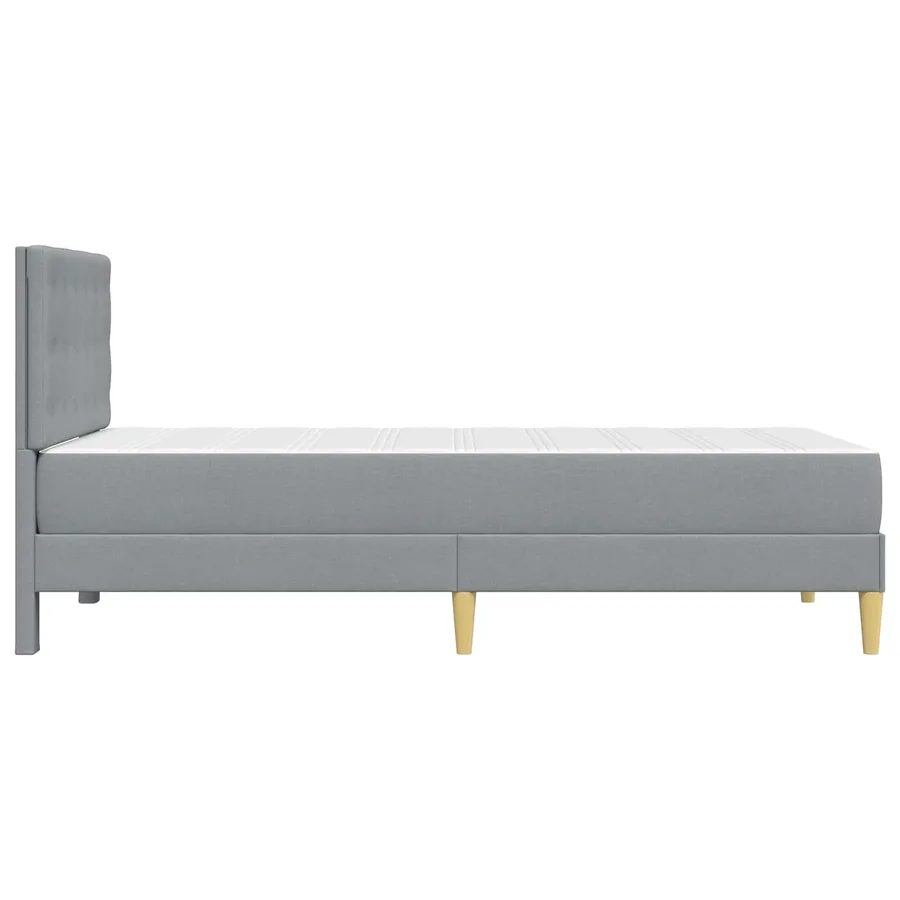 Cadre de lit avec matelas Gris clair 100 x 200 cm Tissu - 7