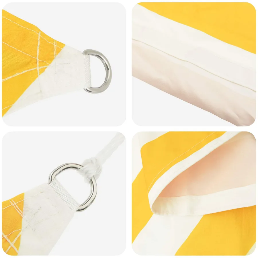 Voile d'ombre Jaune et blanc 8 x 6 m 100 % polyester Oxford - 4