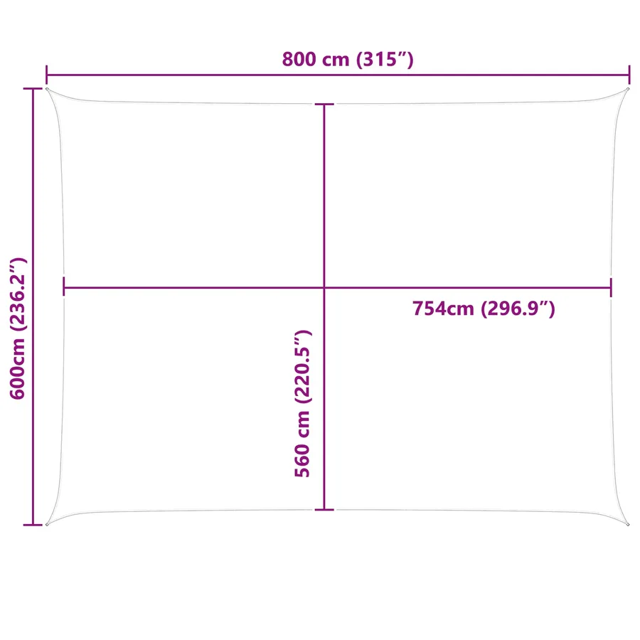 Voile d'ombre Jaune et blanc 8 x 6 m 100 % polyester Oxford - 8