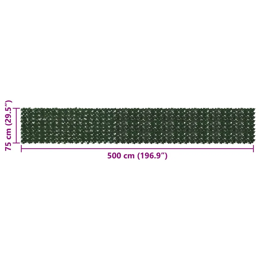 Écran de balcon avec feuilles Vert foncé 500 x 75 cm - 5