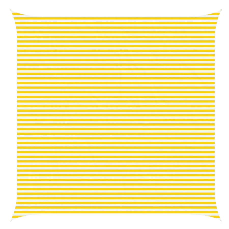Voile d'ombre Jaune et blanc 6 x 6 m 100 % polyester Oxford - 2