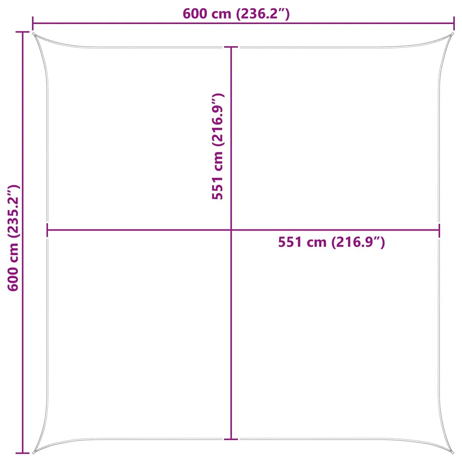 Voile d'ombre Jaune et blanc 6 x 6 m 100 % polyester Oxford - 8
