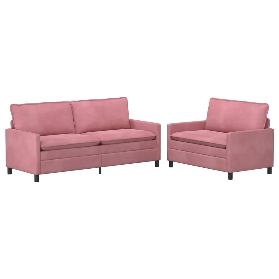 Ensemble de Canapés 2 pcs Rose Velours - 2