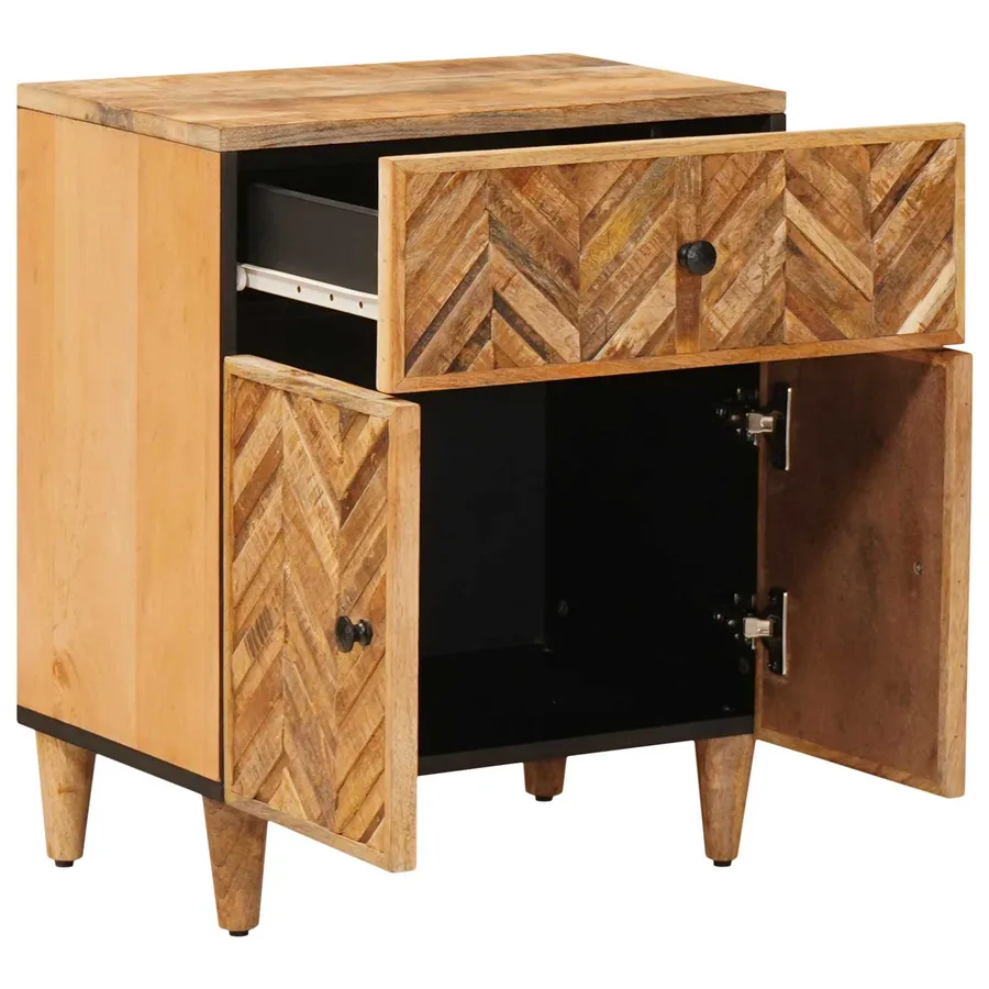 Table de chevet Marron 50 x 33 x 60 cm Bois de mangue massif - 2