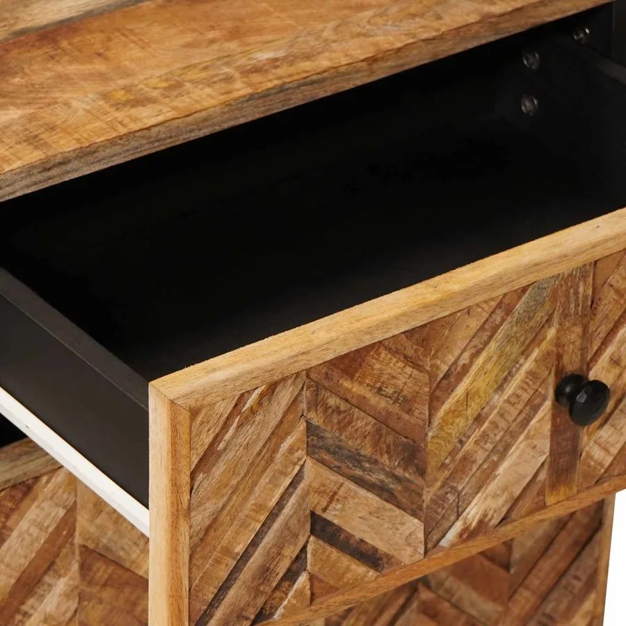 Table de chevet Marron 50 x 33 x 60 cm Bois de mangue massif - 7