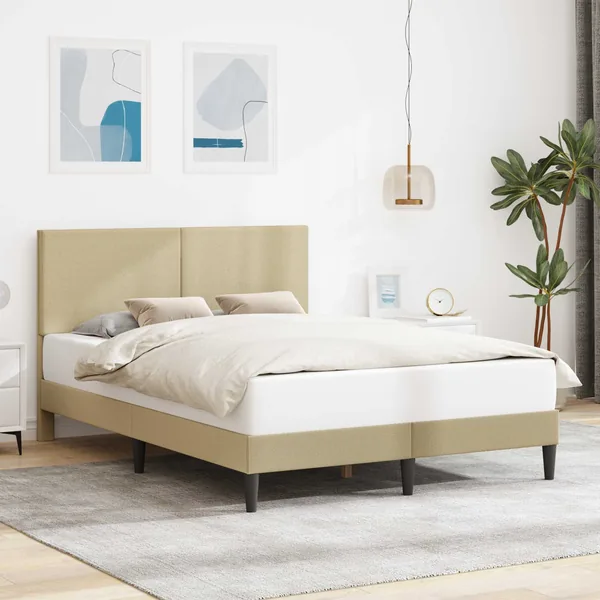 Cadre de lit avec tête de lit Gris Vert Clair 160 x 200 cm